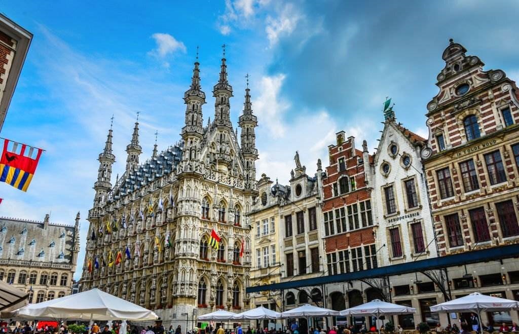 Historical Stadhuis (Town Hall) and Cafes in the Grote Markt in Leuven Belgium - Best Time to Visit Europe - Planet Travel Advisor