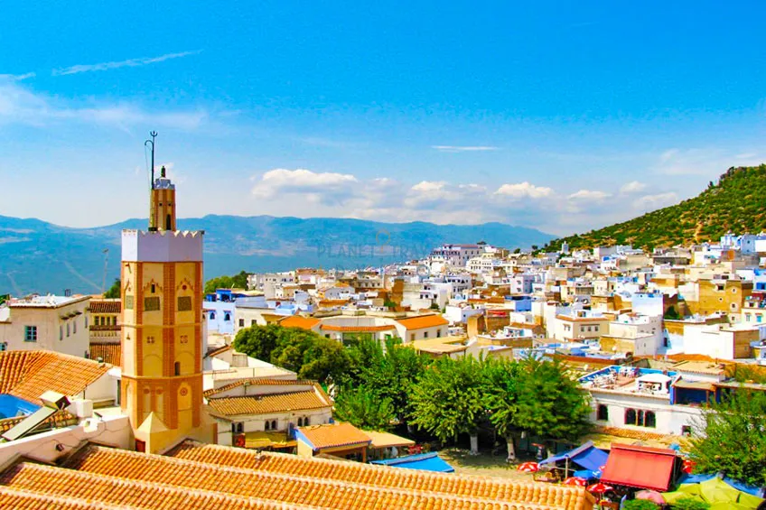 Grand Mosque of Chefchaouen from outside and view of Souika in Morocco - Best Time to Visit Morocco - Planet Travel Advisor