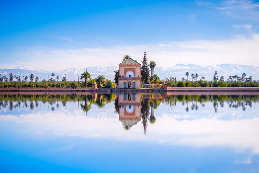 Saadian Pavilion Menara Gardens and Atlas in Marrakech Morocco Africa - Best Time to Visit Morocco - Planet Travel Advisor