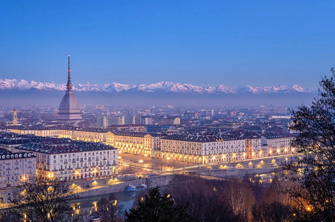 Torino Panorama Blue Hour - Where to Travel in April - Planet Travel Advisor