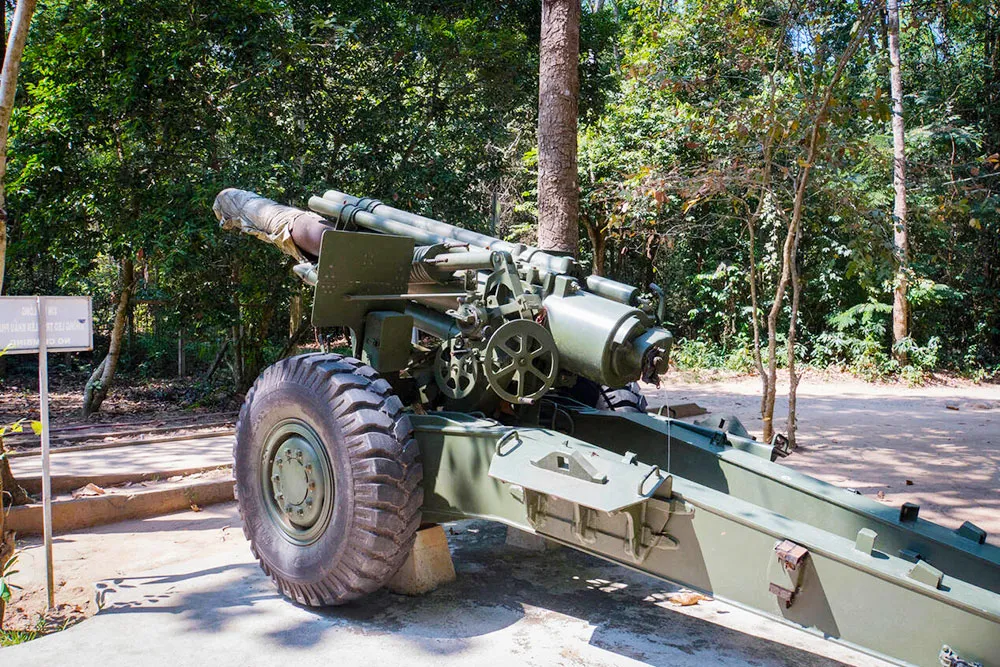 Vietnam War Artillery on Display at Cu Chi Tunnels - Planet Travel Advisor